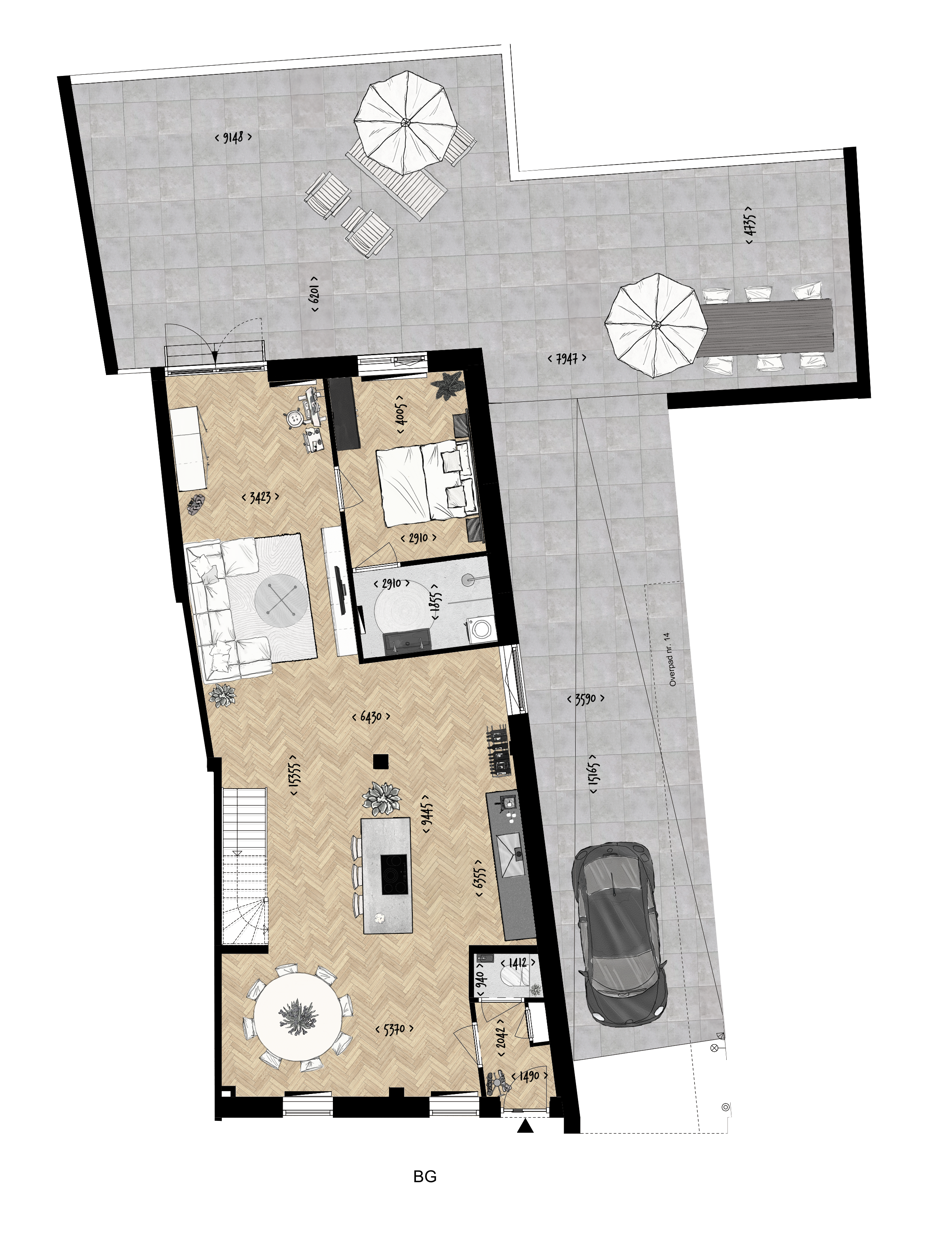 Plattegrond bnr 13 BG