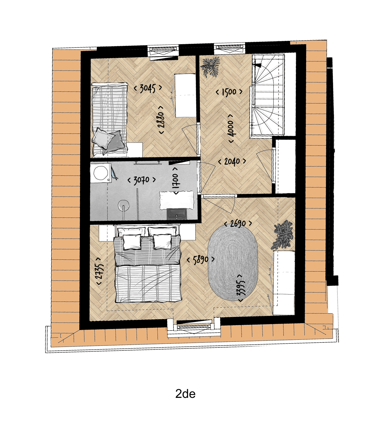 Plattegrond bnr 3 Tweede