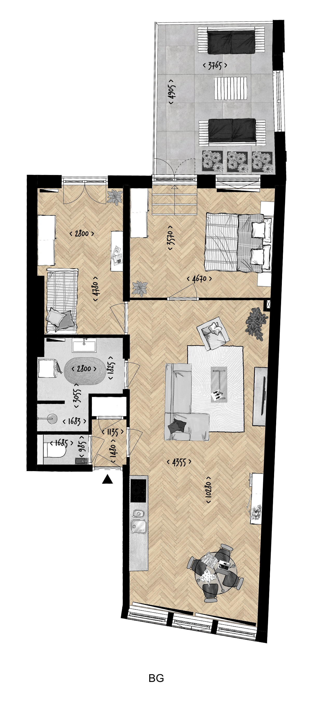 Plattegrond bnr 8 BG